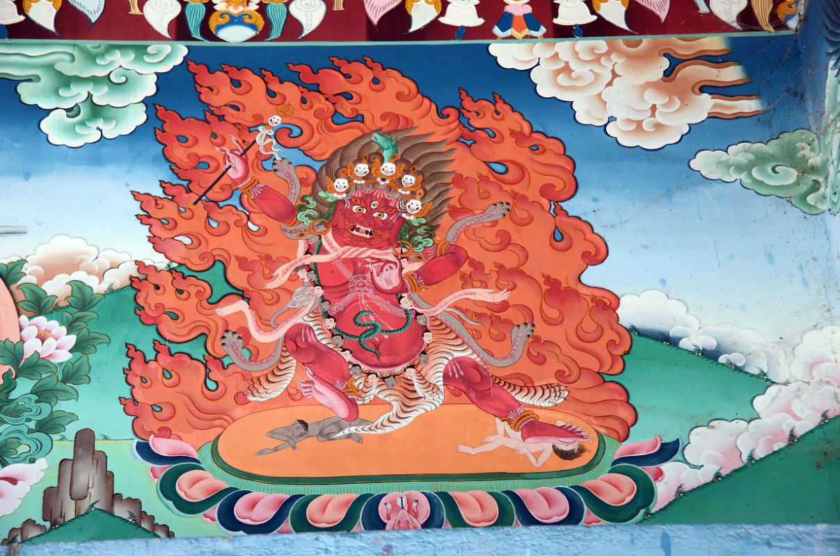 Pokhara Karma Dubgyu Chokhorling Monastery 11 Red Hayagriva Painting In The Main Prayer Hall 